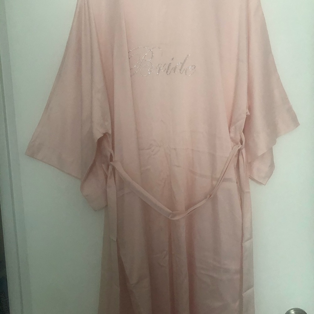 Pink BRIDE silky robe
